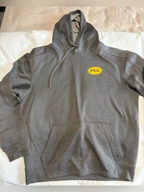 Men's Gray Hooded Sweatshirt - Pullover Hoodie (see description re sizing)